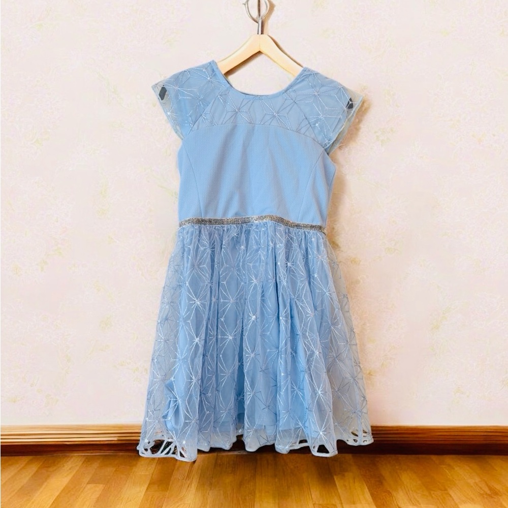 Disney Sky Blue Formal Dress with Silver Highlights